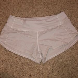 White LuluLemon shorts